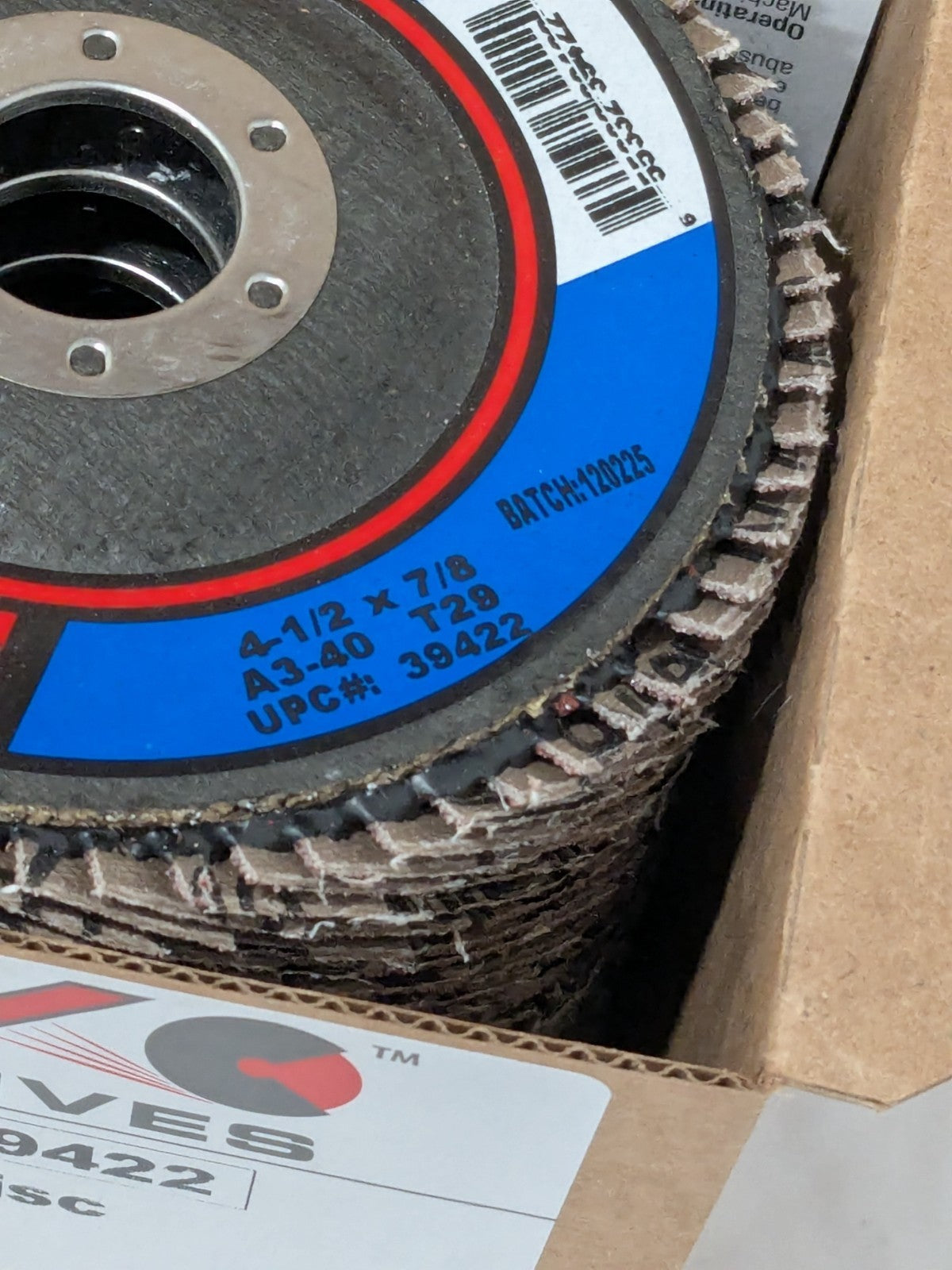 CGW Flap Disc: 4-1/2" Dia, 7/8" Hole, Aluminum Oxide, Type 29 Box of 10 39422