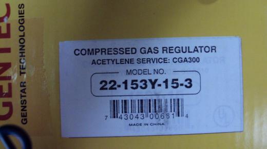 Gentec Genstar Compressed Gas Regulator 22-153Y-15-3