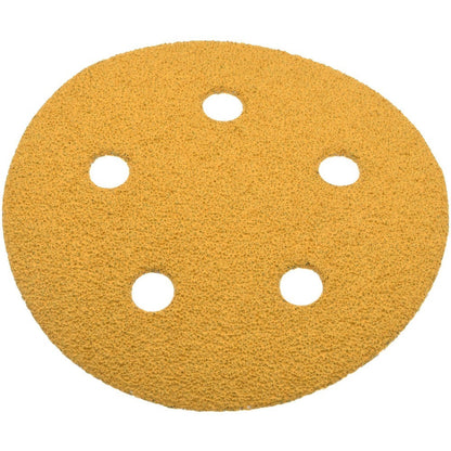 Hook & Loop Disc: 5" Dia, 40 Grit, Coated, Aluminum Oxide box of 50