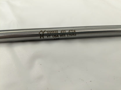 Chucking Reamer: 12 mm Dia, 8 OAL, 2 Flute Length HSS 433-0.4724