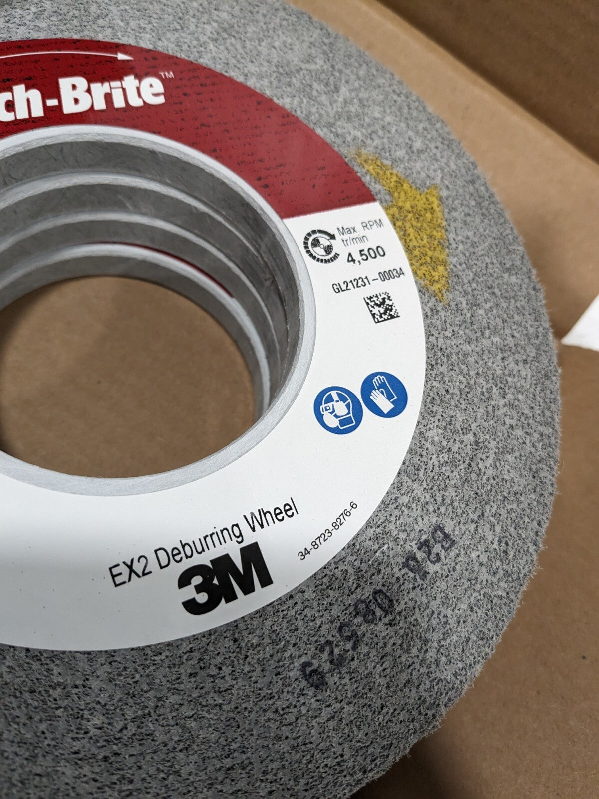 3M EX2 Deburring Wheel, 8 in x 1/2 in x 3 in 8S FIN, Qty 4 7010366637