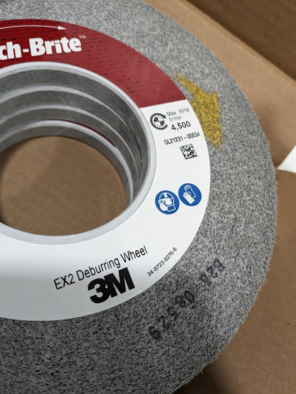 3M EX2 Deburring Wheel, 8 in x 1/2 in x 3 in 8S FIN, Qty 4 7010366637