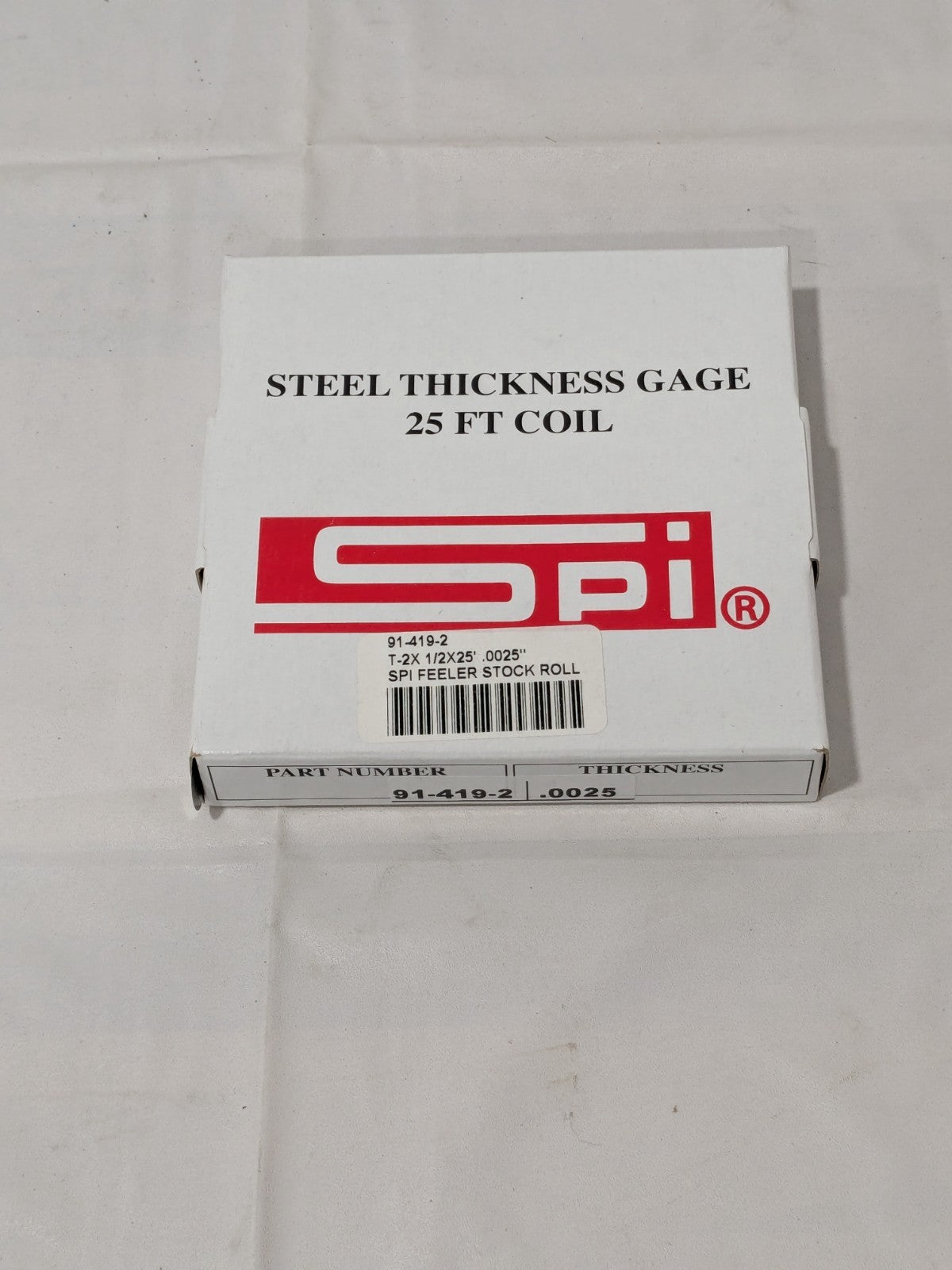 SPI Feeler Stock Roll: 0.0025" Thick, 1/2" Wide, 25' Long 91-419-2