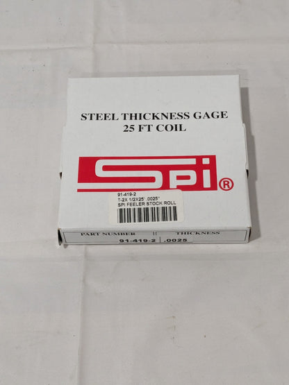 SPI Feeler Stock Roll: 0.0025" Thick, 1/2" Wide, 25' Long 91-419-2