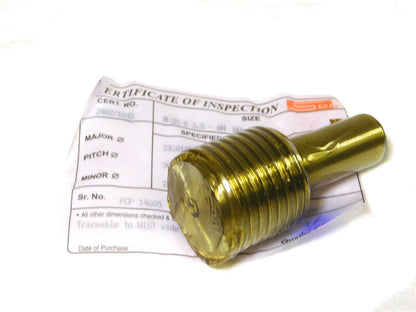 SPI Metric Taperlock Thread Plug Gage Single End M33x3.5 Thread Go 34-567-8