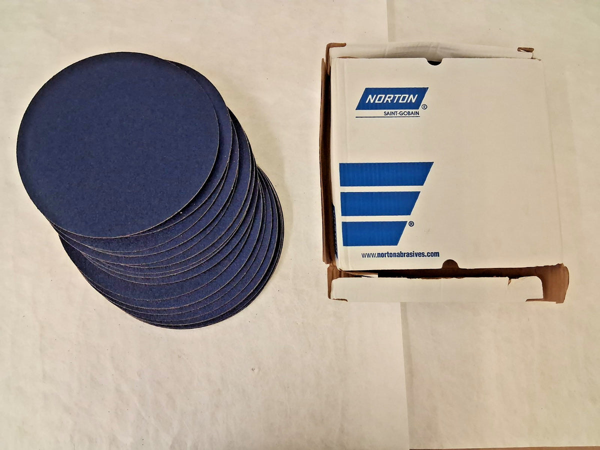 Norton Zirconia Alumina 12" Dia PSA Discs 40 Grit QTY25 66261138320