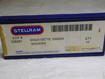 Stellram Ceramic Turning Inserts SNGA554 Grade-SA8204 Box of 10 028281