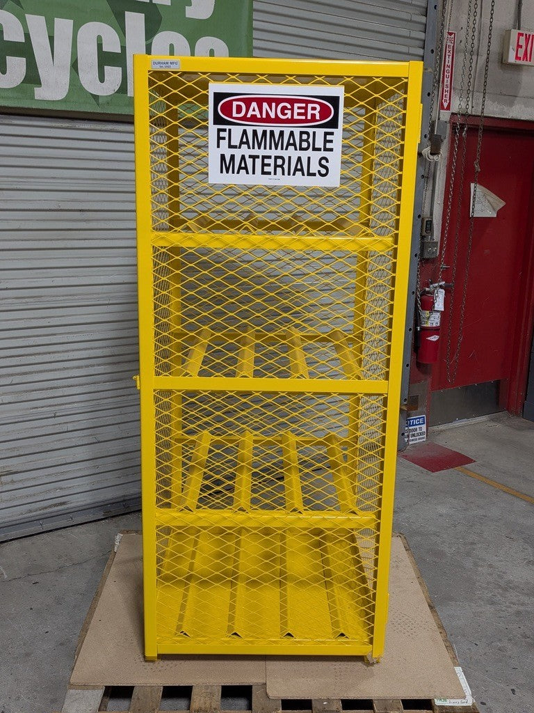Durham Gas Cylinder Storage Cabinet 71 x 30 x 30 Steel Yellow EGCC8-50