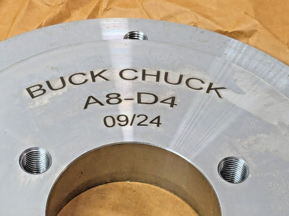 Buckchuck Lathe Chuck Adapter Back Plate for 8" Self-Centering Chuck D1-4 A8-D4