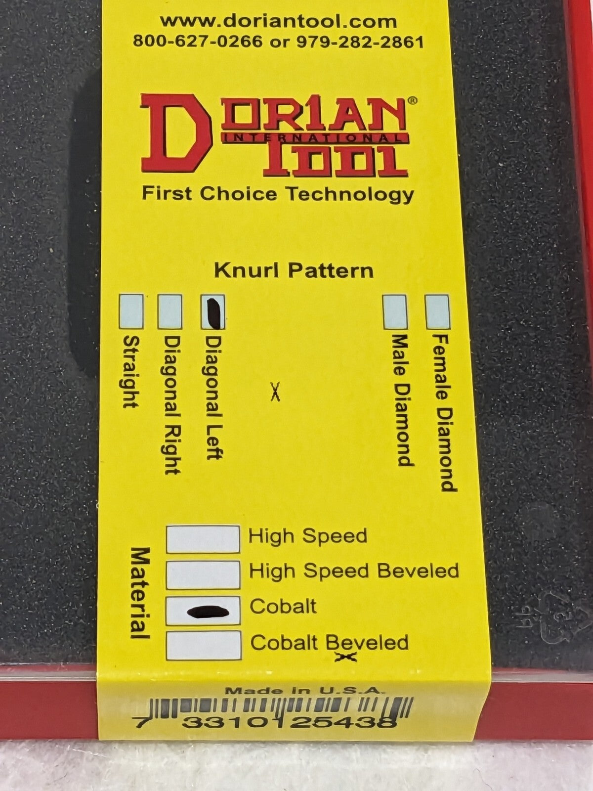Dorian Standard Knurl Wheel: 1" Dia, 90º MDL-12-C-CP 73310125438