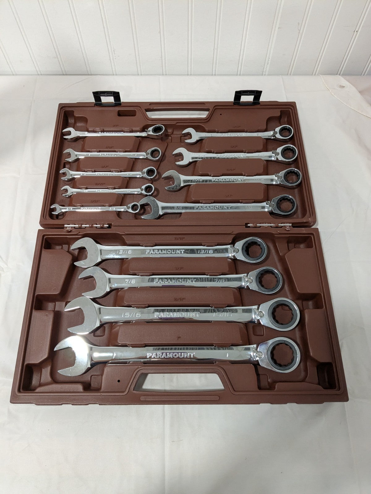 Paramount Reversible Combination Wrench Set: 13 Pc, 1 to 9/16" PAR-13PCBTRSET