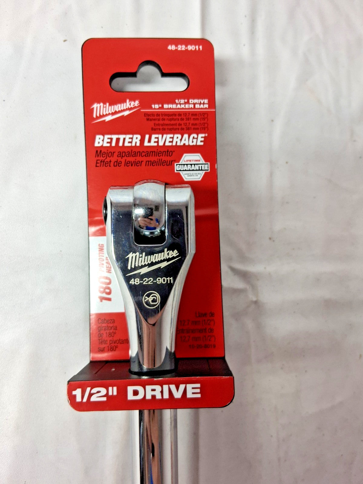 Milwaukee Tool Breaker Bar 387 mm OAL Chrome-Plated 48-22-9011
