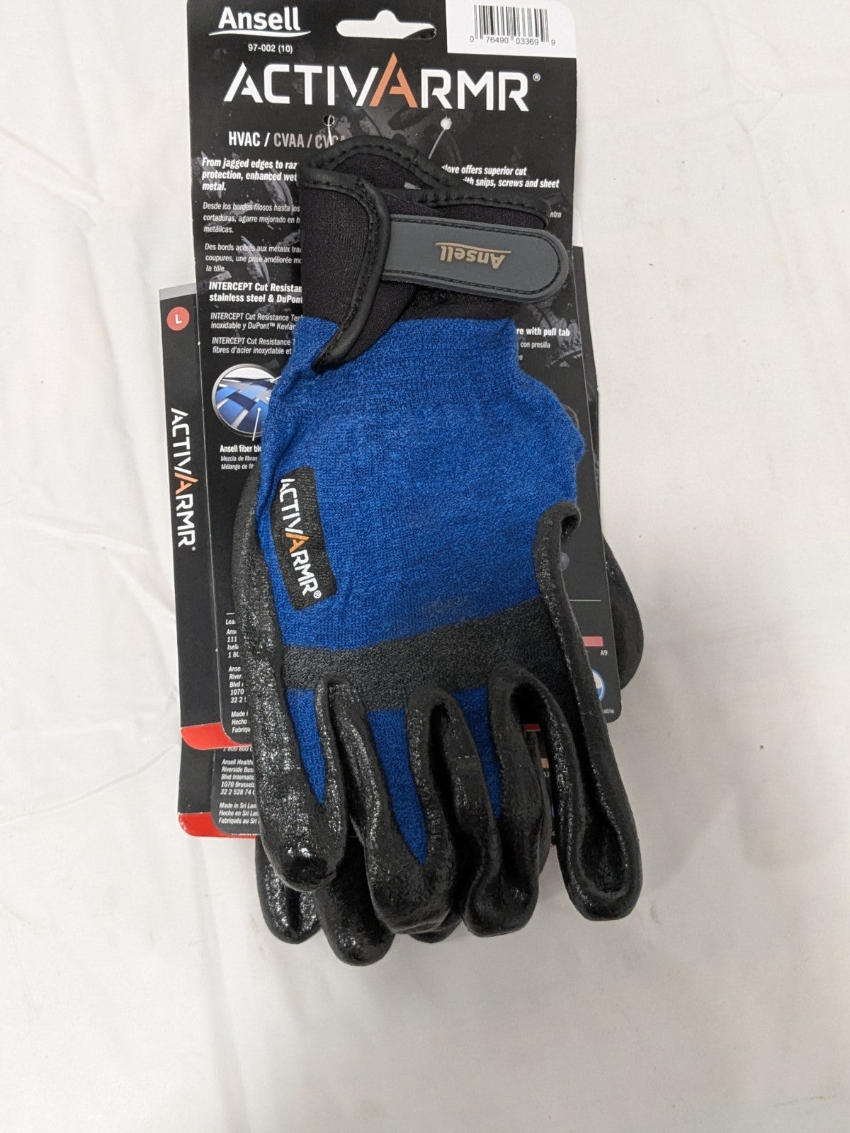 ANSELL 2pk Cut, Puncture &amp; Abrasion-Resistant Gloves Sz L 97-002