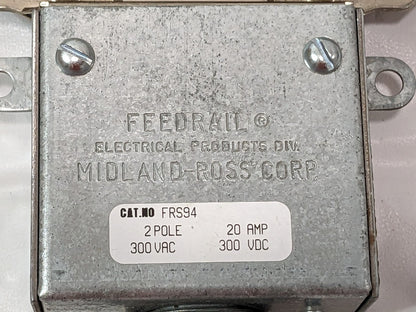 Midland-Ross Feedrail Trolley 2P 20A 300VAC 300VDC FRS-94
