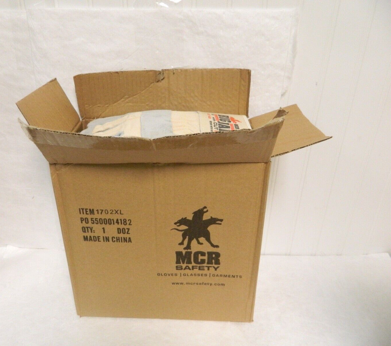 MCR Safety Size XL (10) Leather Cut &amp; Puncture Resistant Gloves 1 Dozen 1702