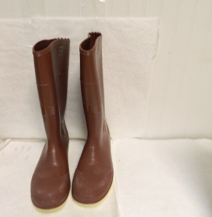 Tingley Unisex Size 12 Composite Toe PVC Knee Boot 15" H Brown Pull On 9325