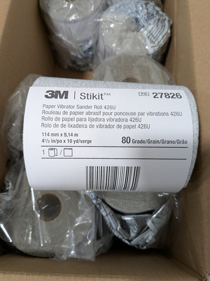 3M Adhesive Back Sanding Sheet 80G, 4-1/2" W, 10 yd L (10 Rolls) 7010362351