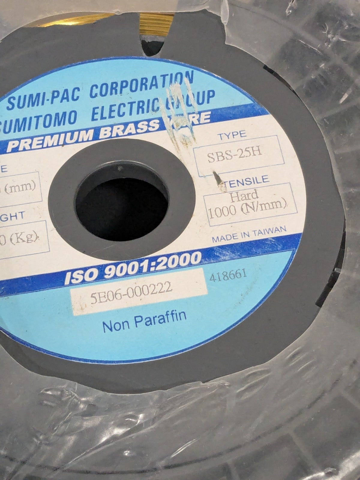 Sumitomo Brass Wire 0.250mm Hard 1000 N/mm Tensile 10 Kg SBS-25H