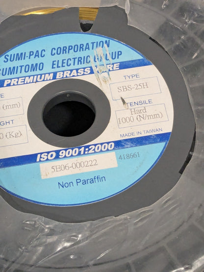 Sumitomo Brass Wire 0.250mm Hard 1000 N/mm Tensile 10 Kg SBS-25H