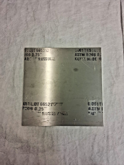 Pro Aluminum 12" Long 12" Wide 1/4" Thick Alloy 6061 ALFLR009391X1