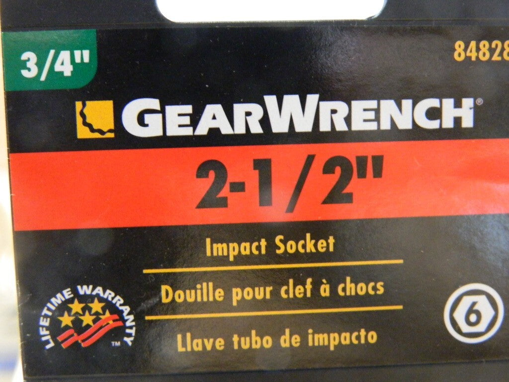 GEARWRENCH 3/4 Drive 2-1/2 Standard Impact Socket
