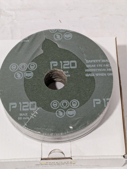 (25) Tru-Maxx Fiber Disc: 4-1/2" Disc Dia, 7/8" Hole, Arbor Hole, 120 G 04010781