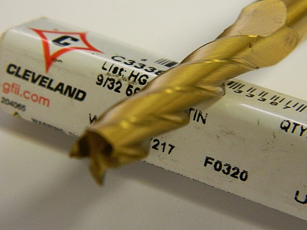 Cleveland 9/32" 1-3/8" LOC 3-1/8" OAL 4 Fl HSS Square End Mill QTY  2 C33387