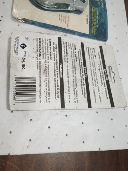 BLOCK DIVISION 2pk of 600 Lbs. Load Limit, Rigid Eye Block Single Sheave 02068-C