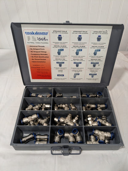 PRO-SOURCE 36 Piece, Push to Connect Fitting Kit: 1/2" Tube 2569601236PRO