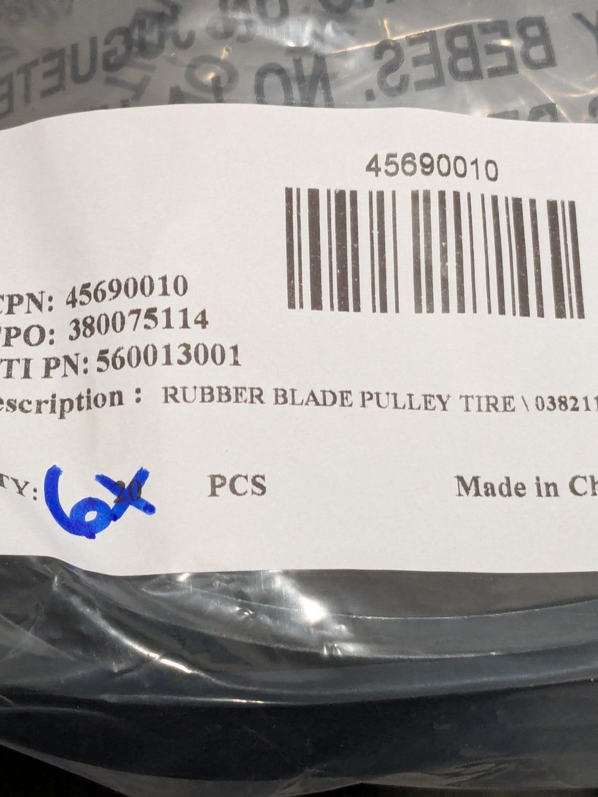 MILWAUKEE Blade Pulley Tire: Qty 6 45-69-0010