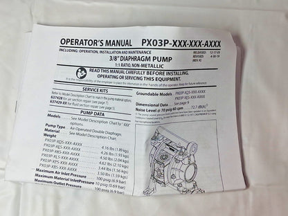 ARO Santoprene Fluid Section Repair Kit for 3/8" Diaphragm Pump 1 PC 637429-AA
