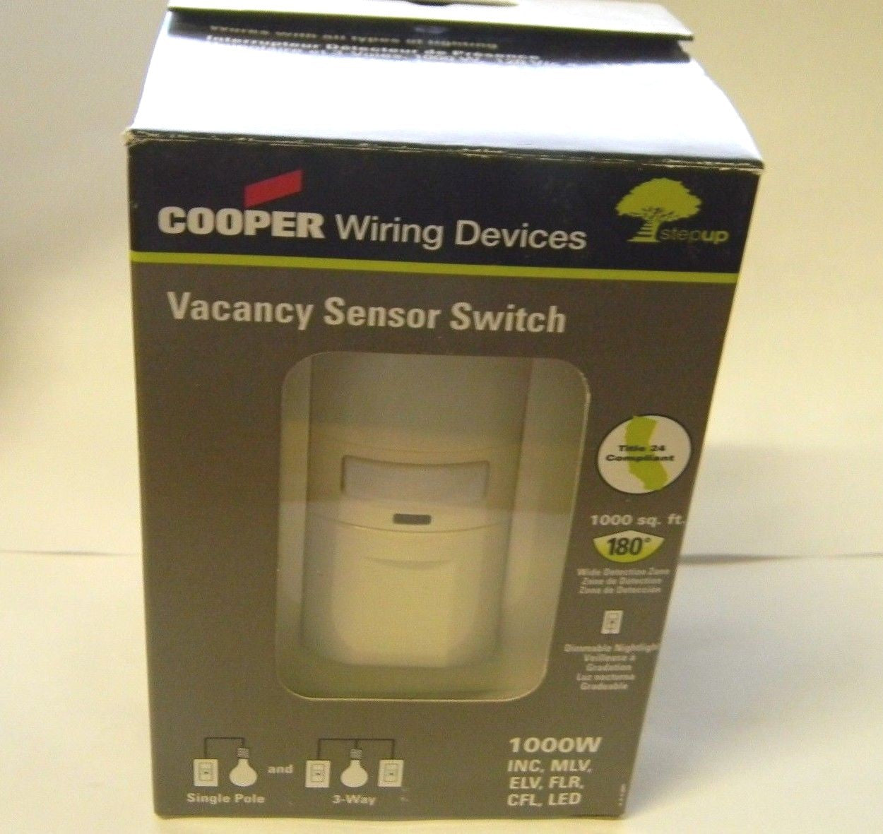 Cooper 1,000 SqFt. Infrared Vacancy Sensor Wall Switch  QTY 2 VS310U-A