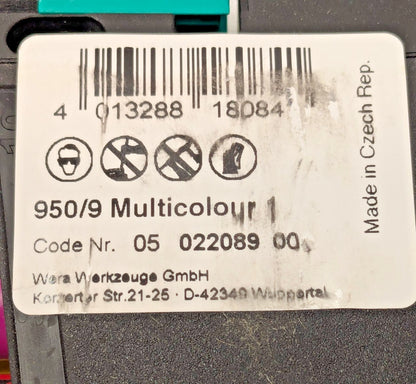 Wera 9 Piece Hex Key Set Ball Color Coded Metric 05022089001