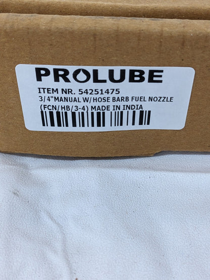 Pro-Lube 3/4" Manual W/Hose Barb Fuel Nozzle FCN/HB/3-4