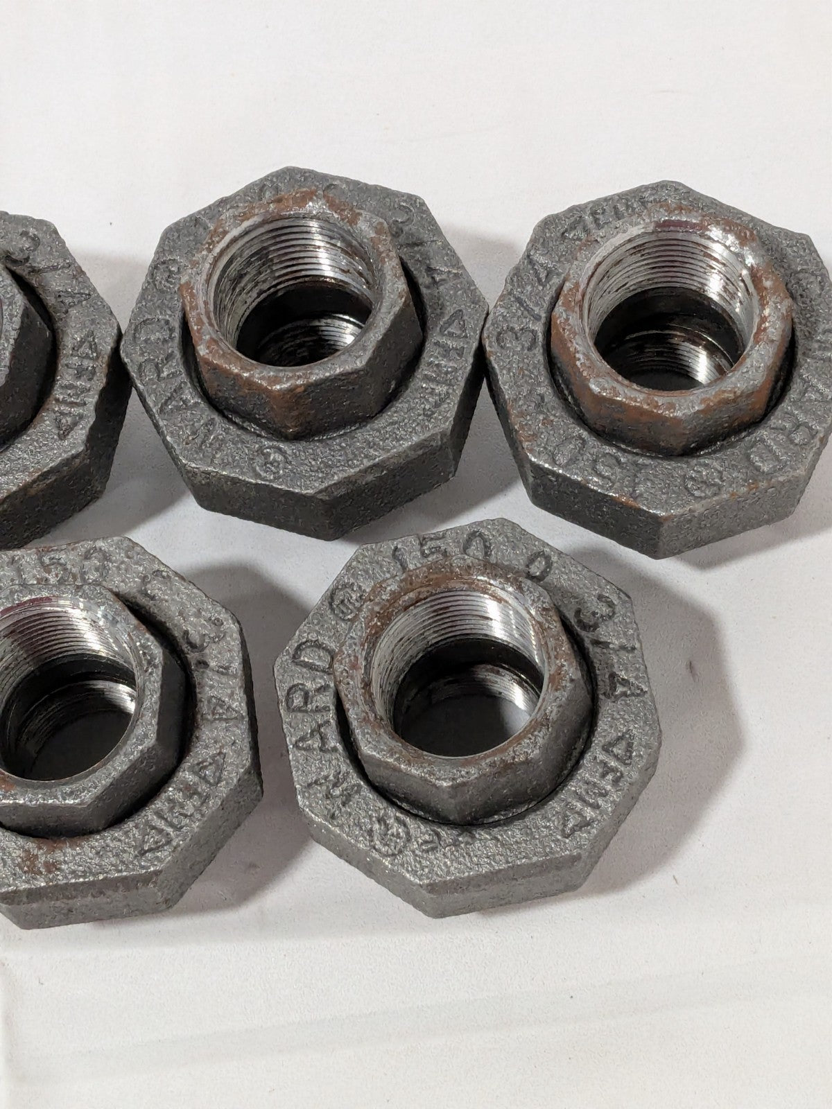 Ward Black Union: 3/4", Threaded Malleable Iron, Class 150, 5 PACK 13392