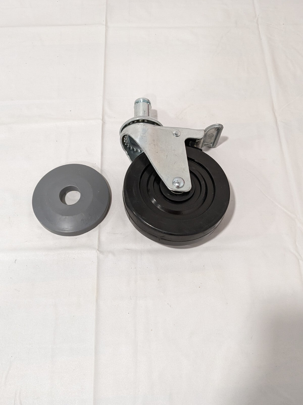 Caster: Hard Rubber Swivel w/Brake & Bumper 5" Diam x 1-1/4" Wide CA5SBR-RB