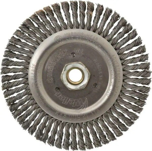Weiler 6" OD, 5/8-11 Arbor Hole, Knotted Steel Wheel Brush QTY 10 94664