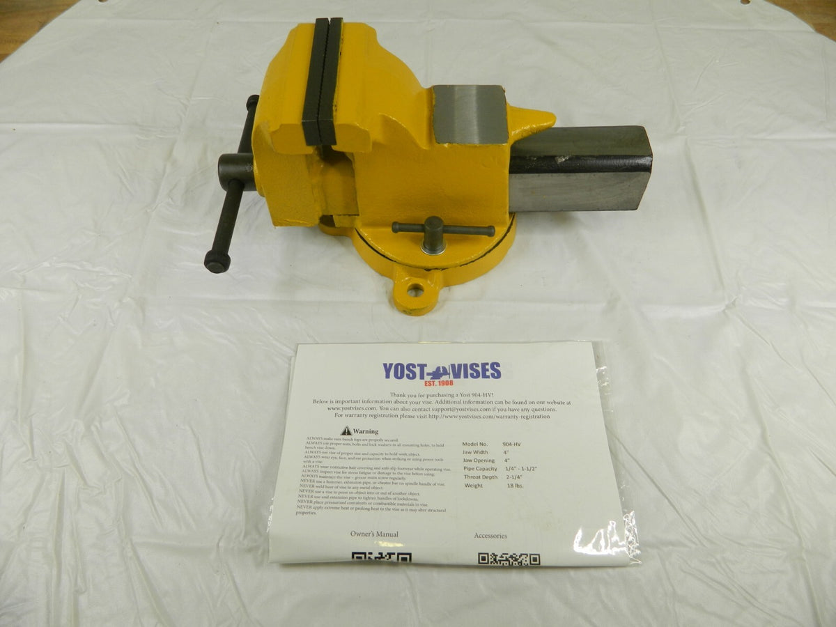 YOST VISES Bench & Pipe Combination Vise: 4" Jaw Width & Opening 904-HV