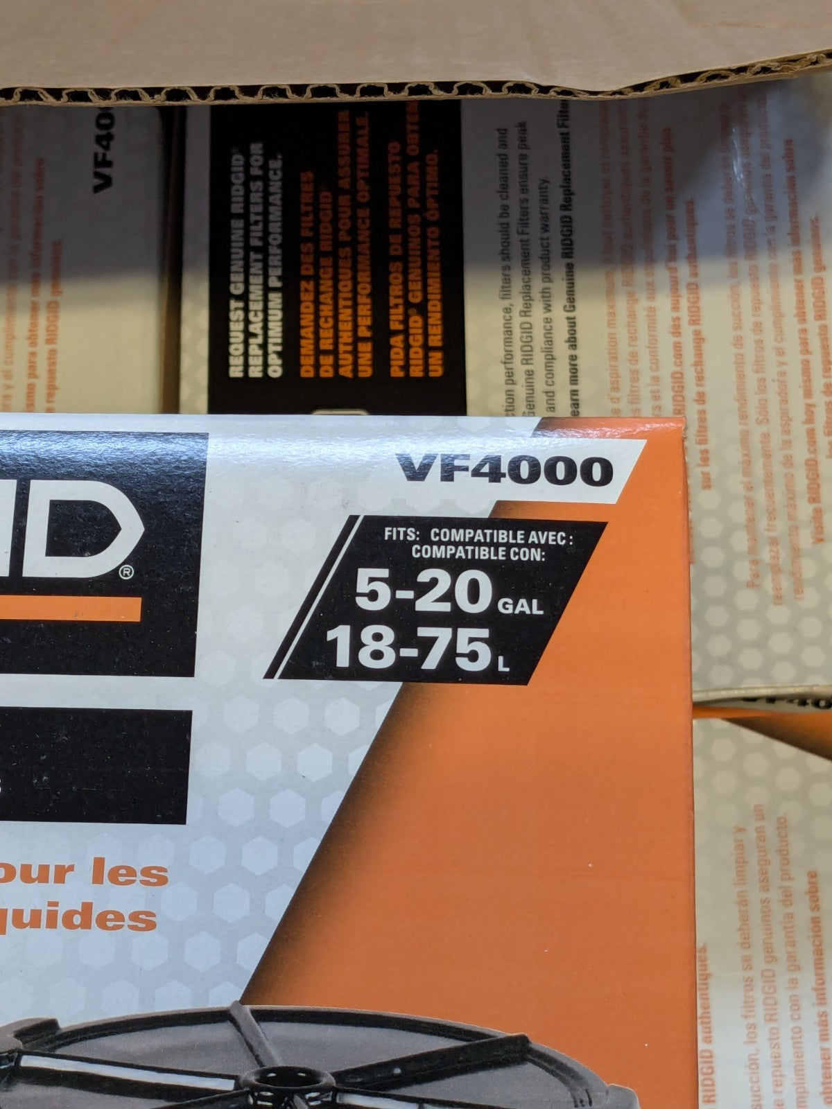 RIDGID 1-Layer Cartridge Filter VF4000 Wet Dry Vacuums Qty 12 72947