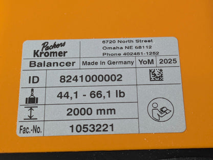 Packers Kromer Zero Gravity Tool Balancer 44 to 66 Lbs 6.6 Ft Length 8241000002