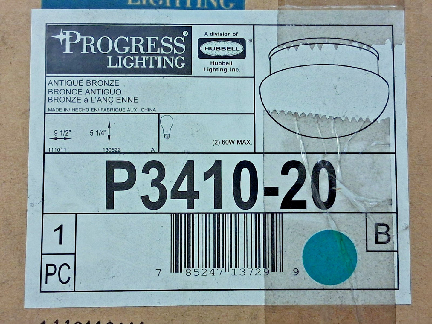 Progress Lighting Fitter 2 Light 9.5" Wide Flush Mount P3410-20