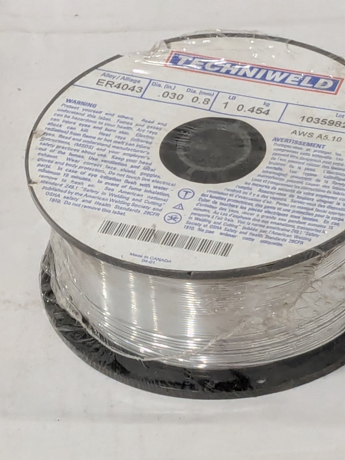Techniweld MIG Welding Wire: ER4043, 0.0300" Dia, Aluminum, 1 Lb 59802744