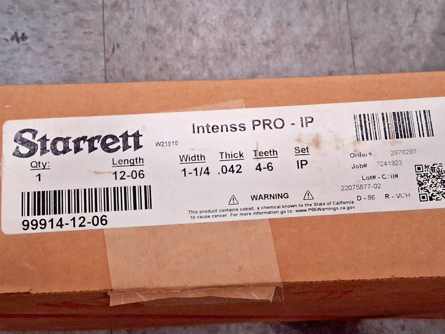 Starrett Welded Bandsaw Blade 12ft 6 Long x 1-1/4" Wide x 4 to 6 TPI 74135575