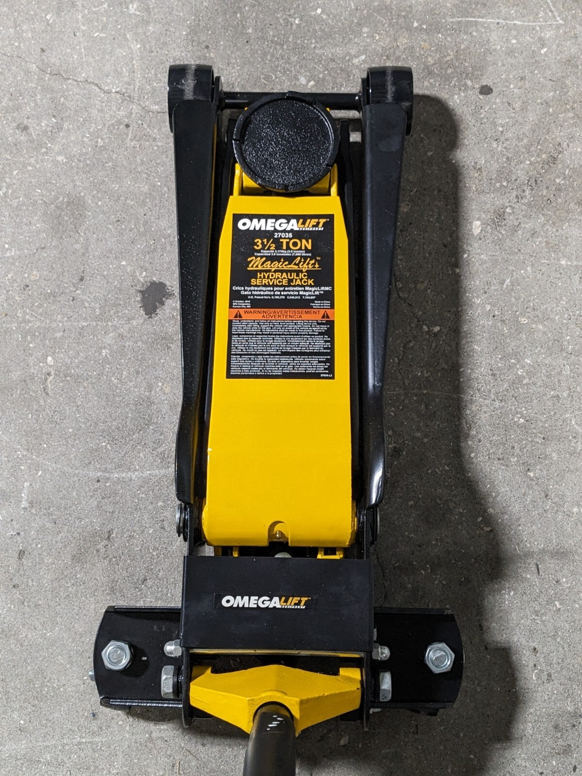 Omega Magic Lift Hydraulic Service Jack 3-1/2 Ton Capacity 21-5/8" Max Height