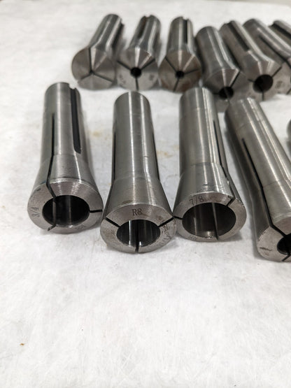R8 Collet Set: 12 Pc, 1/16 to 7/8" Cap. Increments of 1/16" 231-2114 I