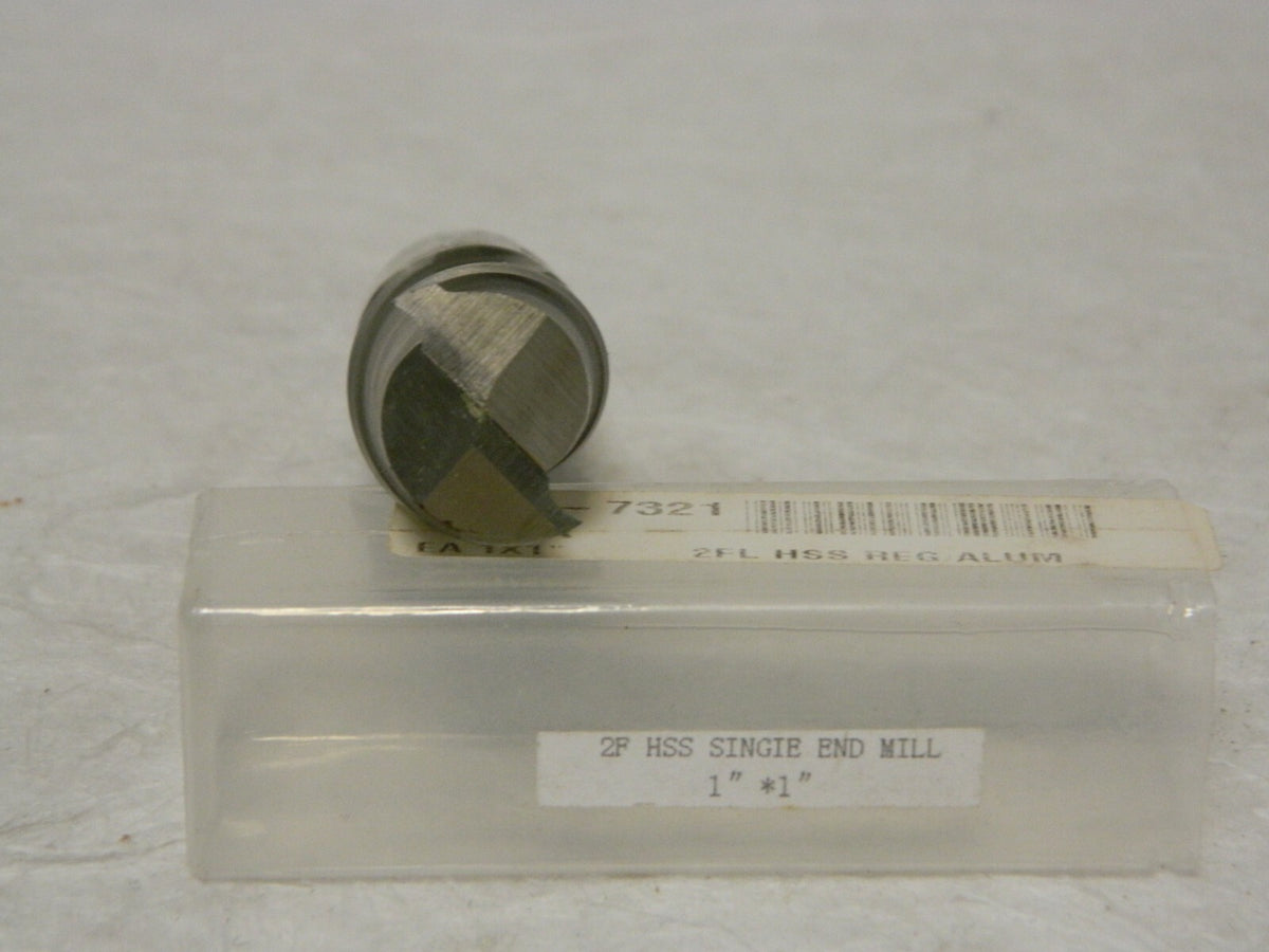 Interstate HSS Aluminum Cutting Square End Mill 1" x 2" 2FL 10977321