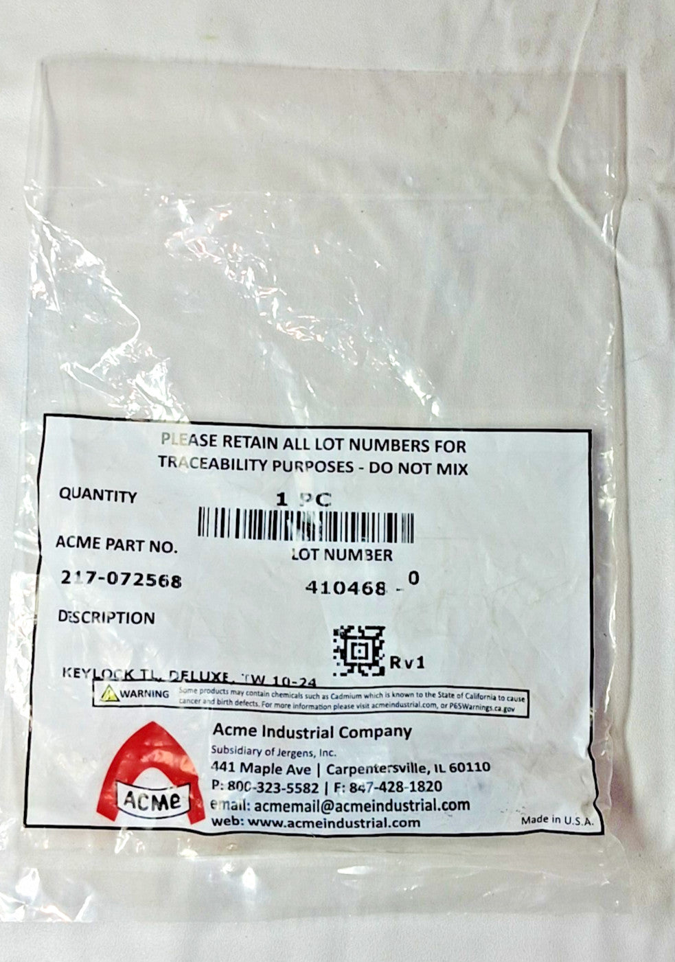 ACME Carbon Steel Keylocking Insert Installation Tool #10-24 217-072597