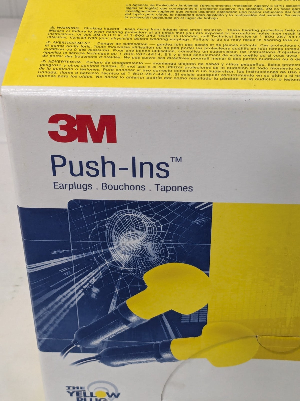 3M Earplugs 100pairs : 28 dB, Foam, Round, Push-In Stem, Corded 7000052745