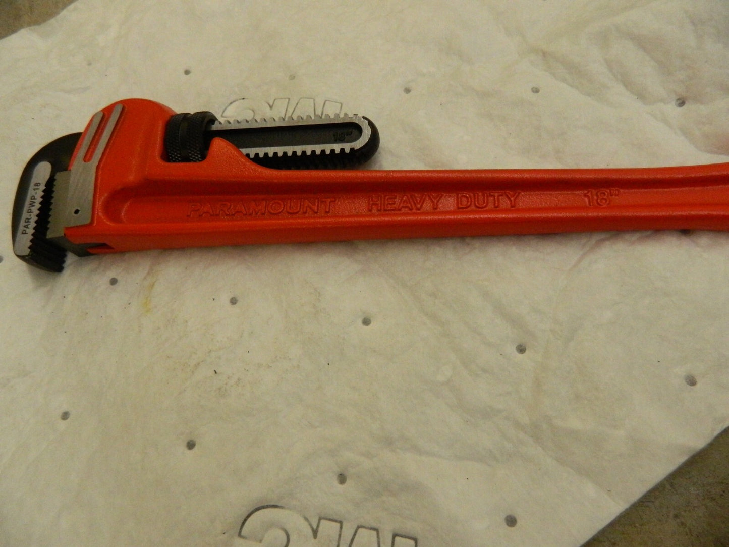 PRO-SOURCE Straight Pipe Wrench: 18" OAL, Cast Iron PAR - PWP-18