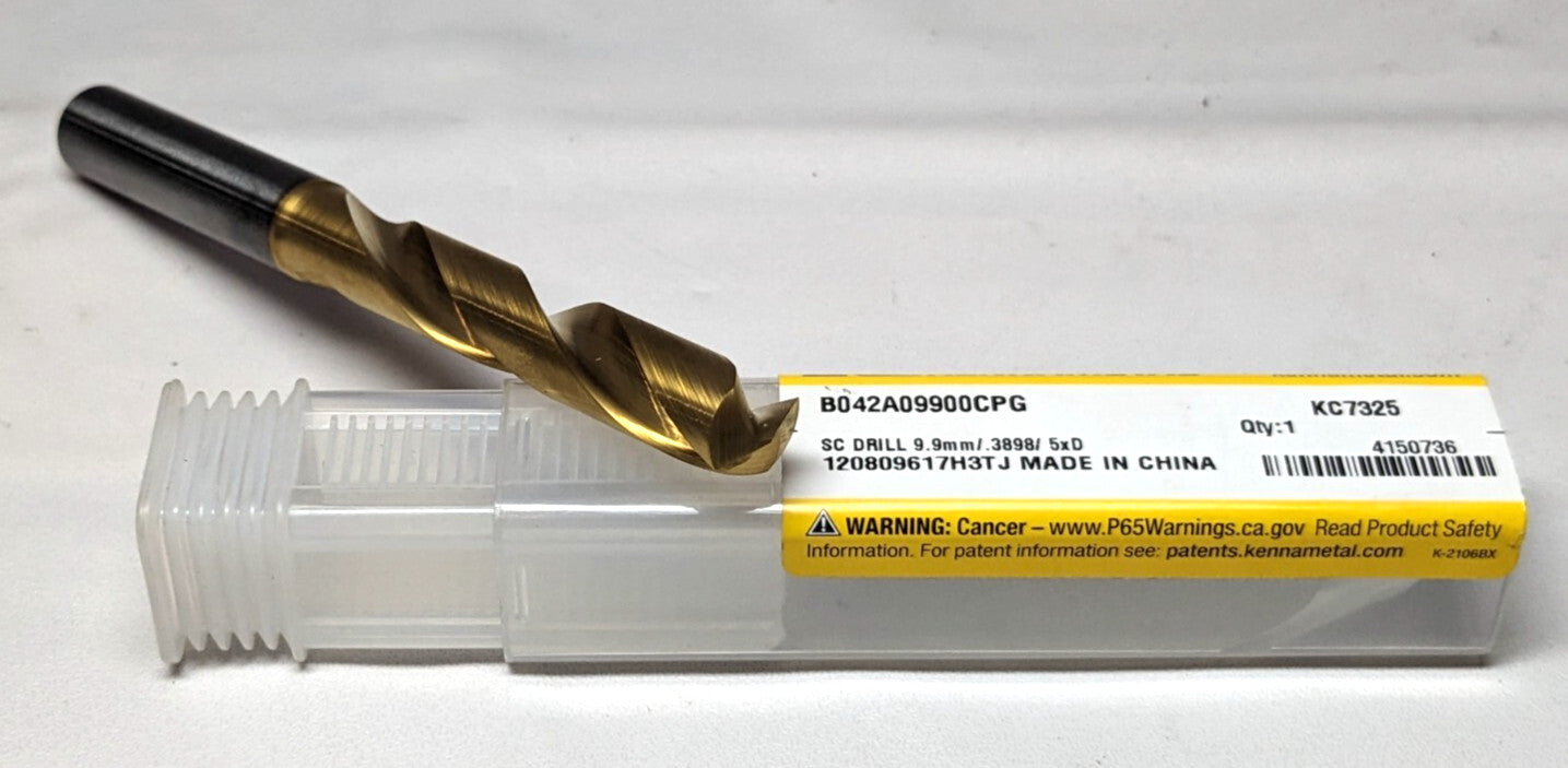 KENNAMETAL Jobber Length Carbide Drill Bit 9.90mm   103mm OAL  140 deg  4150736